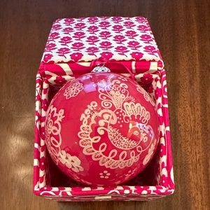 Twirly Birds Pink Vera Bradley Holiday Ornament